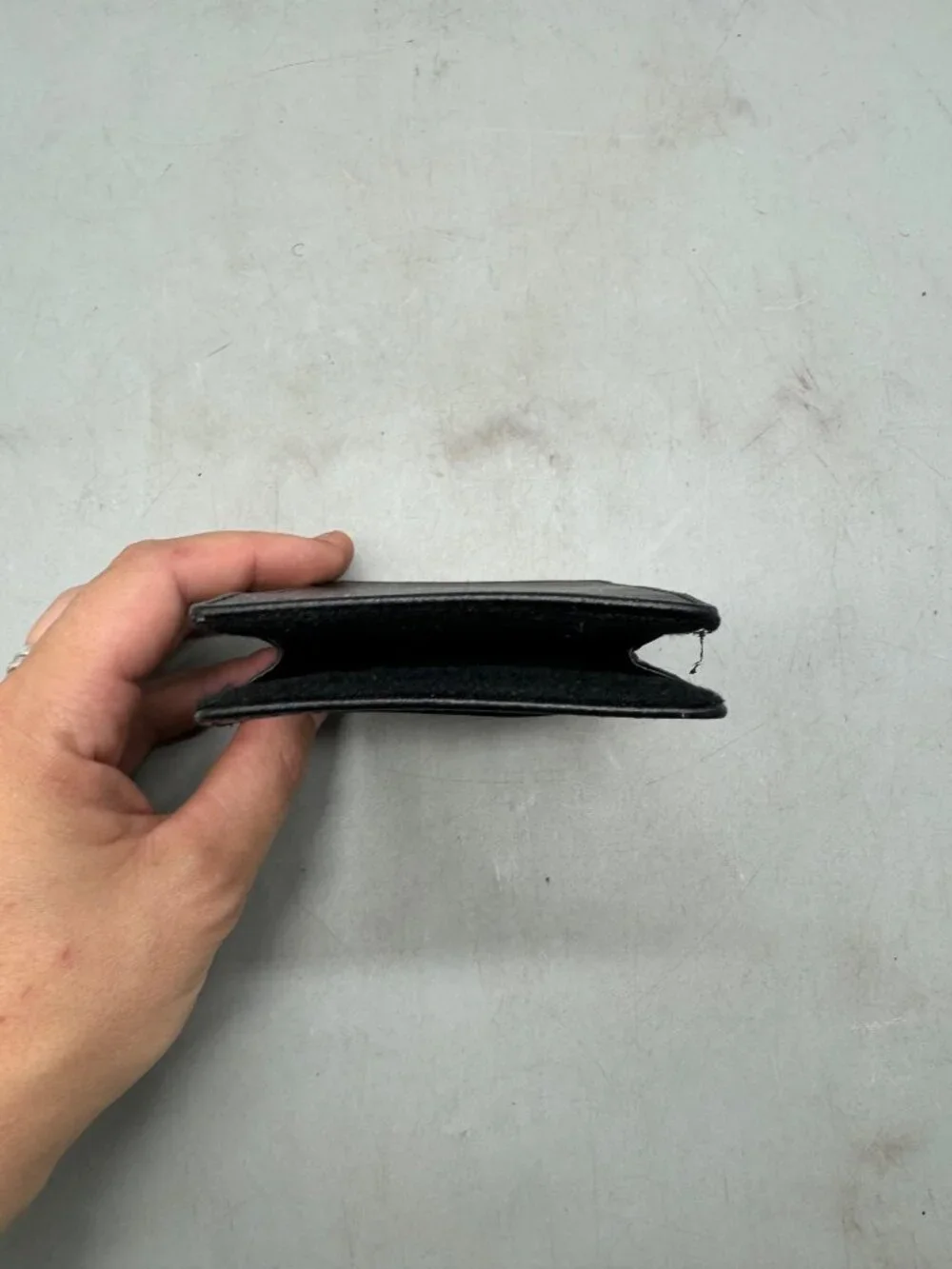Garmin Leather Card Holder bag black rectangle 3x5